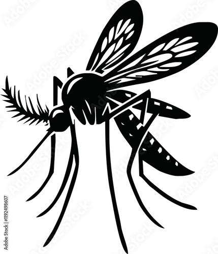 Mosquito silhouette. Aedes aegypti icon. World mosquito day vector