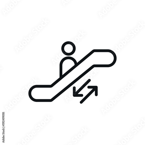 Escalator with man icon.