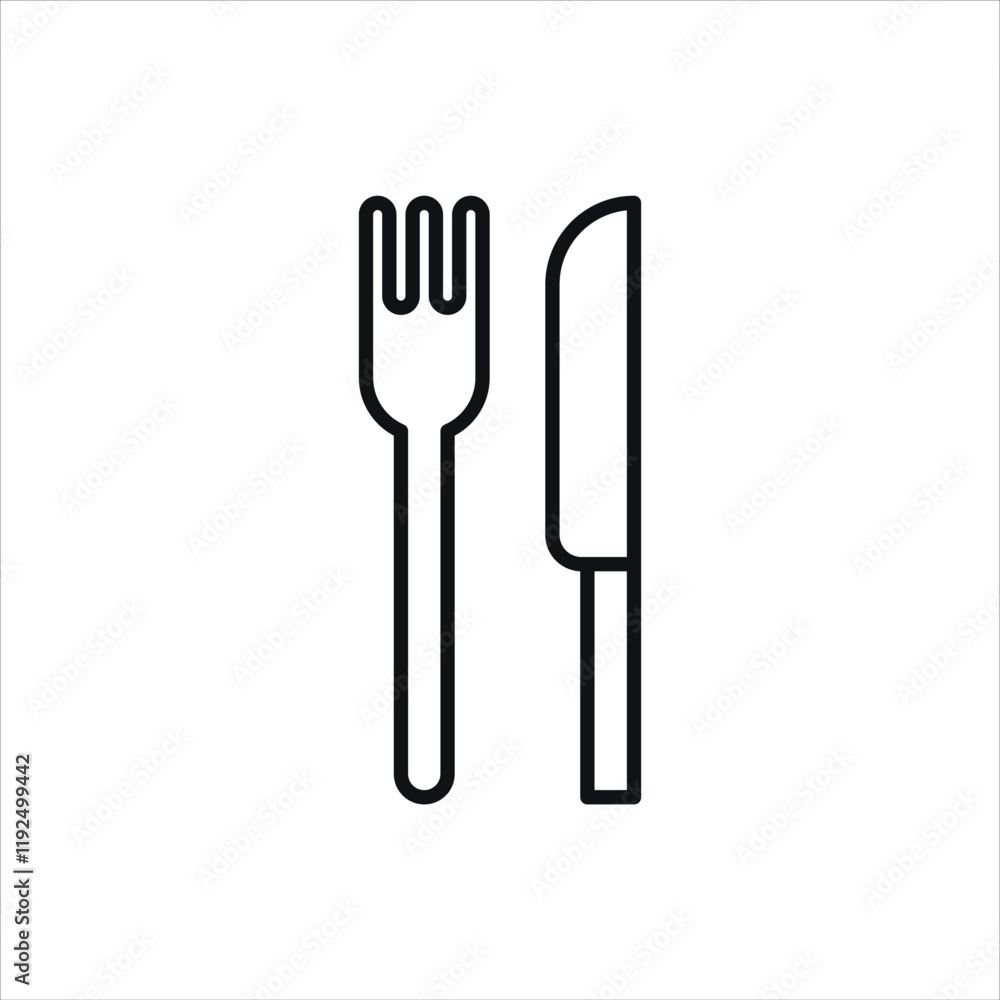 Fork and knife icon. Fork and knife icon.