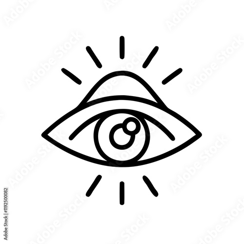 Third eye illustration, spiritual insight, esotericism, minimalist icon