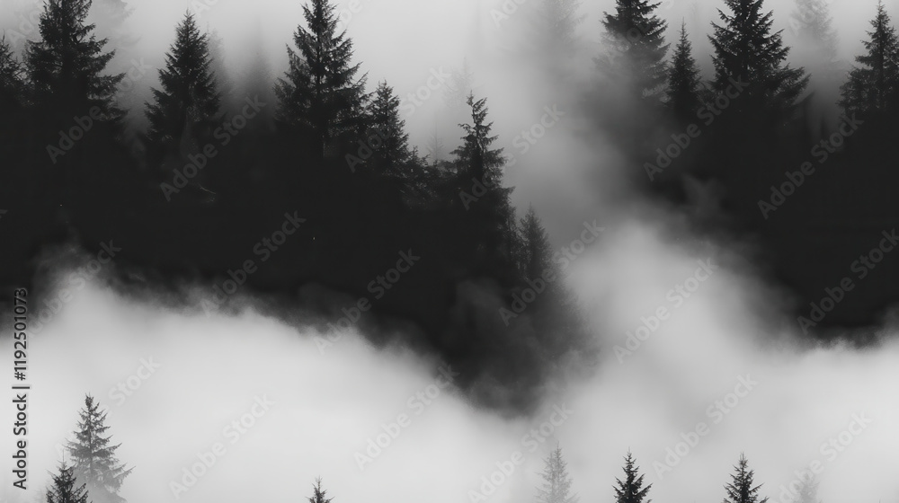 Misty Forest Landscape - A Serene Nature Scene Misty Forest Landscape - A Serene Nature Scene