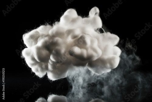 A picture of a cloud of white smoke on a dark or black background, suitable for use in images related to mystery, suspense, or abstract concepts photo