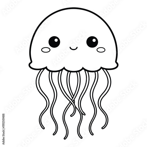 cute jellyfish vector design silhouette 