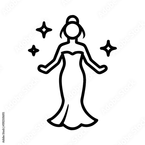 Celestial goddess silhouette, radiant beauty, esotericism, minimalist icon