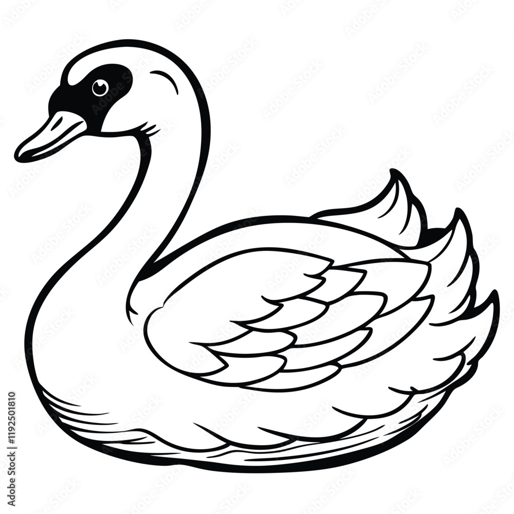 Obraz premium cute swan vector design silhouette 