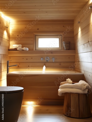 Luxurious Wooden Bathroom W...