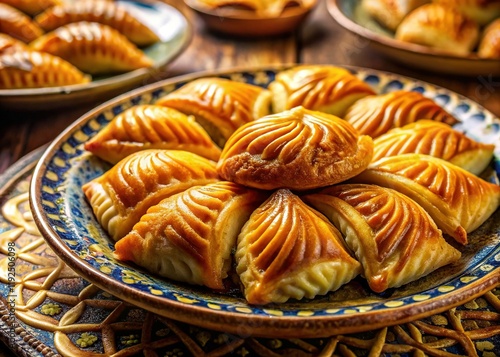 Delicious Azerbaijani Shekarbura Pastry - Sweet Half-Moon Shaped Treat photo