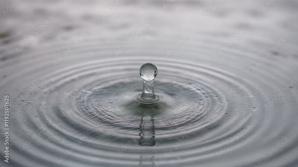 Tear shaped water drop. Water drop impact Tear shaped water drop. Water drop impact