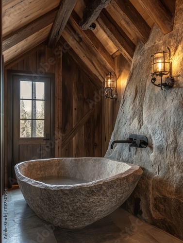 Luxurious Stone Bathtub in ...
