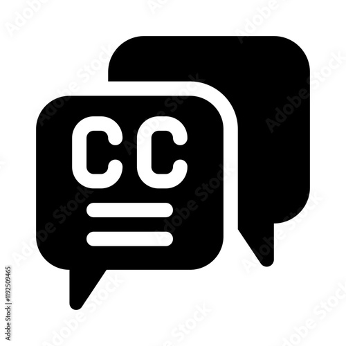 closed captioning glyph icon