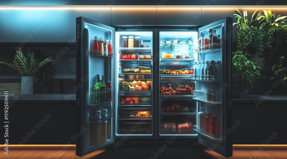 The refrigerator, in the interior, was created using Generative AI technology. The refrigerator, in the interior, was created using Generative AI technology.