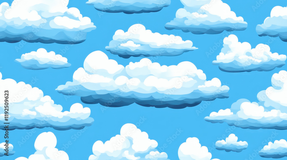 Whimsical Cloudscape Pattern Whimsical Cloudscape Pattern