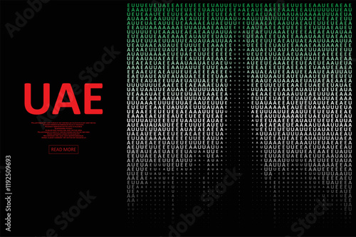 Abstract United Arab Emirates. Modern illustration in colors of the United Arab Emirates national flag. Graphic concept for your design