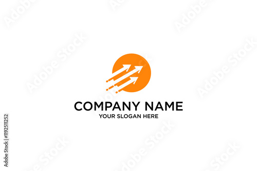Abstract Icon with Arrows Signifying Direction and Momentum
