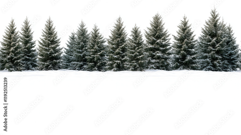 Obraz premium Winter Forest Scene with Snow Covered Trees