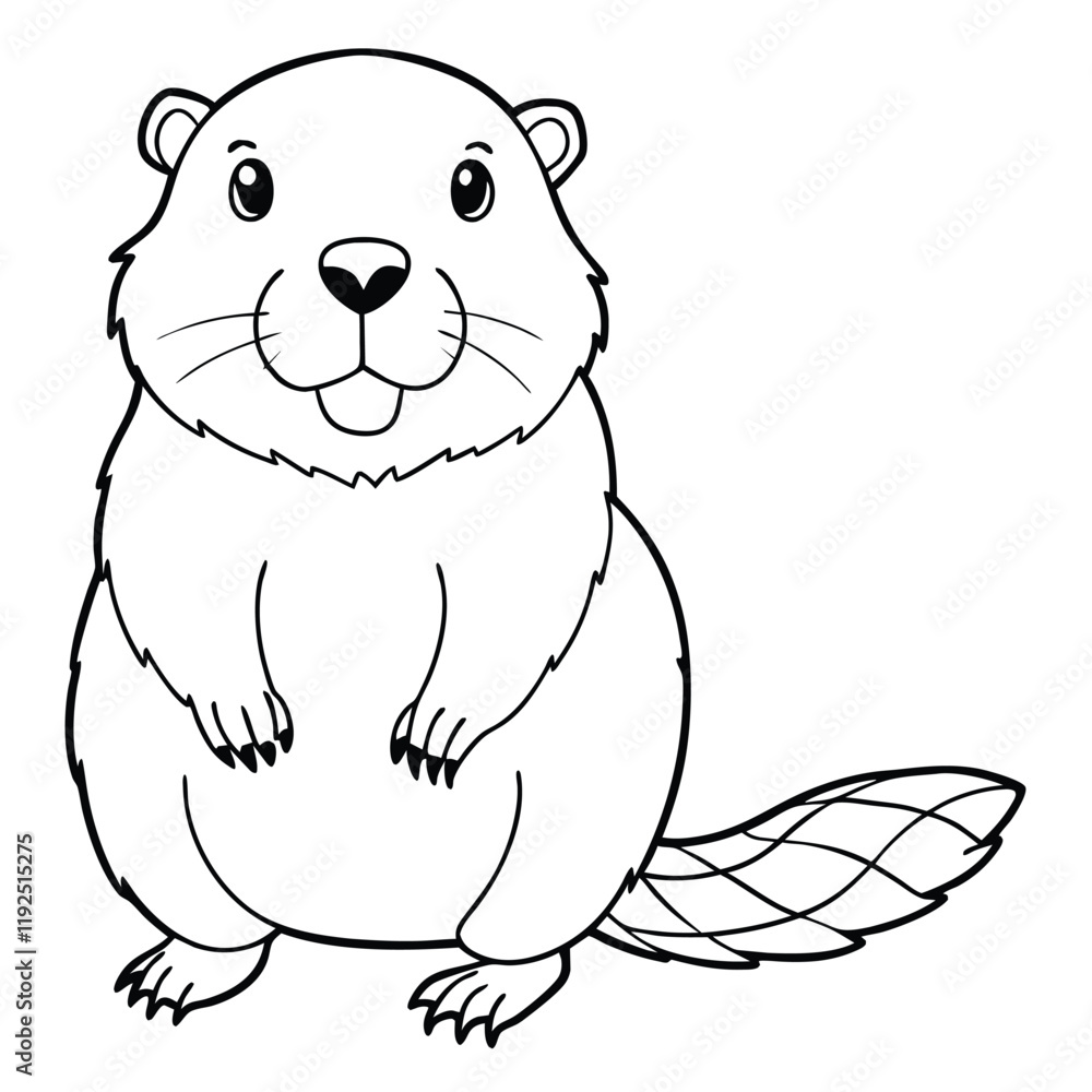 Fototapeta premium cute beaver vector design