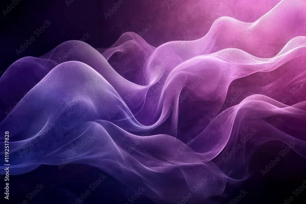 Fototapeta premium Purple Silk Waves Abstract Digital Background, Generative AI