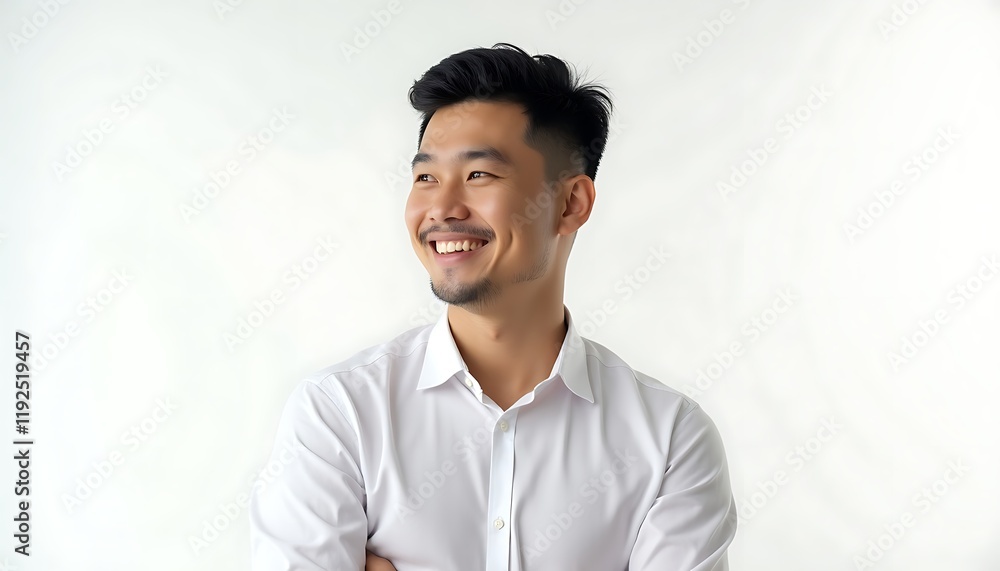 Portrait of young Asian man on white studio background Portrait of young Asian man on white studio background