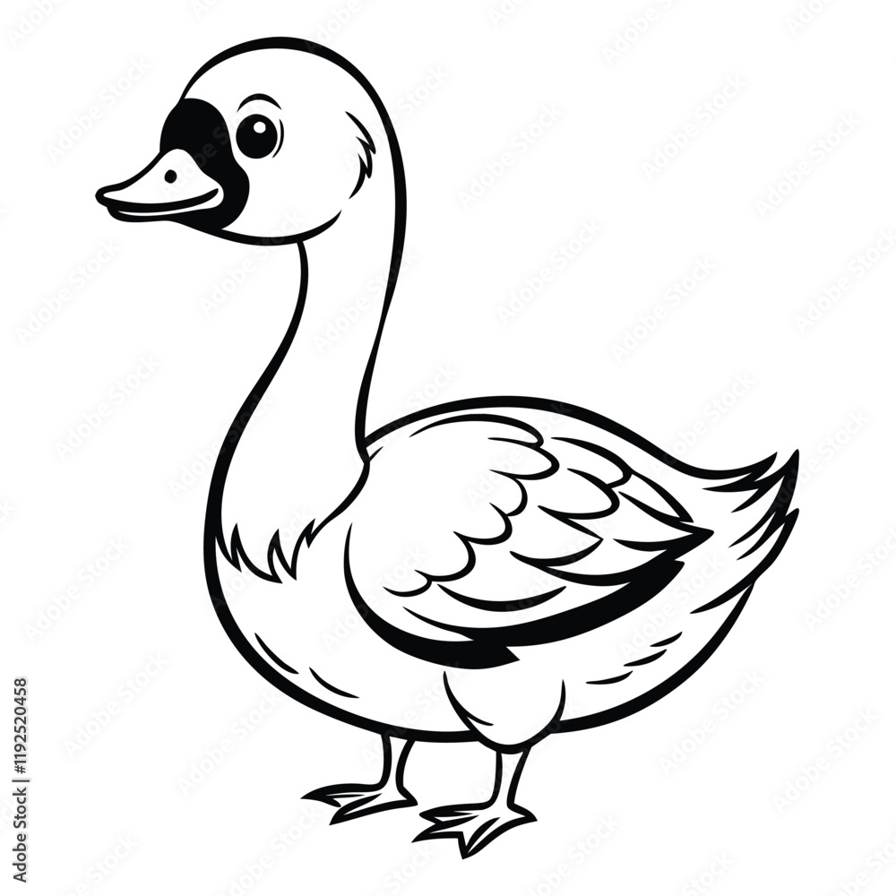 cute goose outline vector design cute goose outline vector design