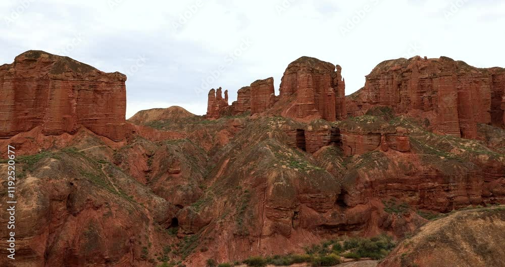 Zhangye Binggou Danxia landform. It is the most typical Danxia landform in China's arid areas, and it is also one of the most complete and peculiar Danxia landforms in China. Zhangye Binggou Danxia landform. It is the most typical Danxia landform in China's arid areas, and it is also one of the most complete and peculiar Danxia landforms in China.