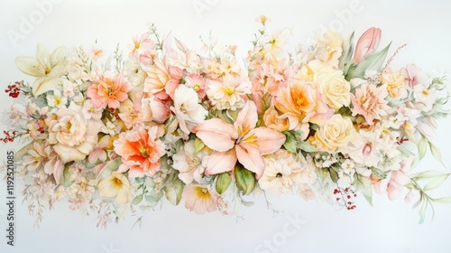 "Vibrant Watercolor Alstroemeria Blooms with Speckled Petals"