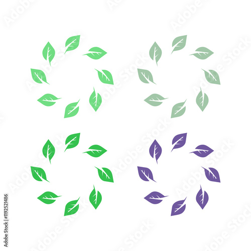 Natural Leaves Eco Product Sign Symbol Logo
