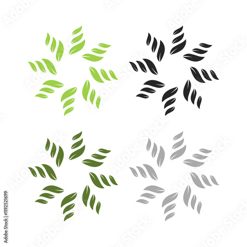 BOTANICAL BIO ECO NATURAL PRODUCT SIGN SYMBOL LOGO VECTOR ISOLATED ON WHITE