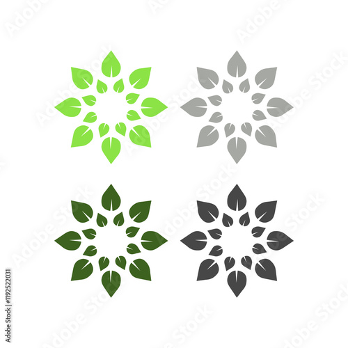 BOTANICAL BIO ECO NATURAL PRODUCT SIGN SYMBOL LOGO VECTOR ISOLATED ON WHITE