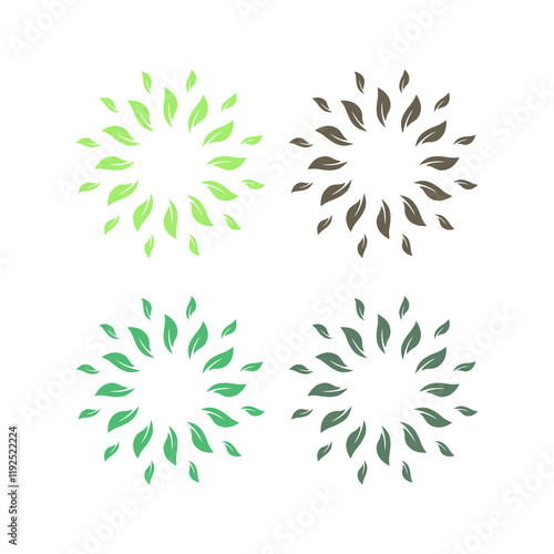 BOTANICAL BIO ECO NATURAL PRODUCT SIGN SYMBOL LOGO VECTOR ISOLATED ON WHITE