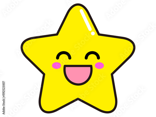 かわいい星の顔のアイコンイラスト素材2