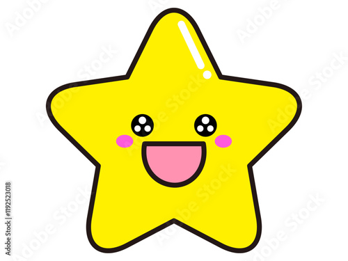 かわいい星の顔のアイコンイラスト素材