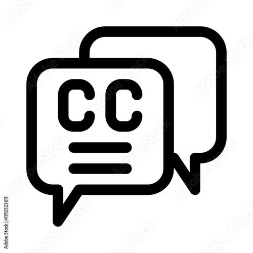 closed captioning line icon