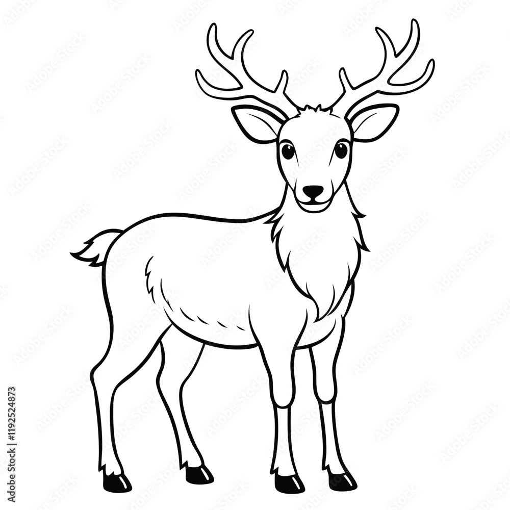 Fototapeta premium cute elk outline vector design 