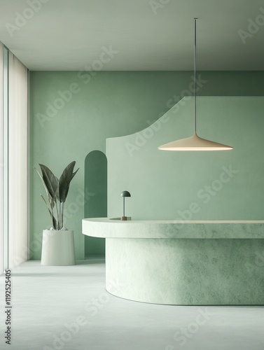 Modern Green Reception Area...