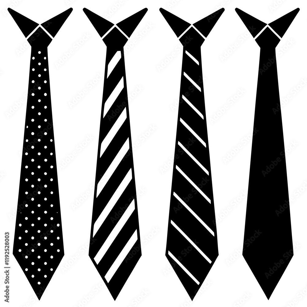 Set of ties vector art illustration Set of ties vector art illustration