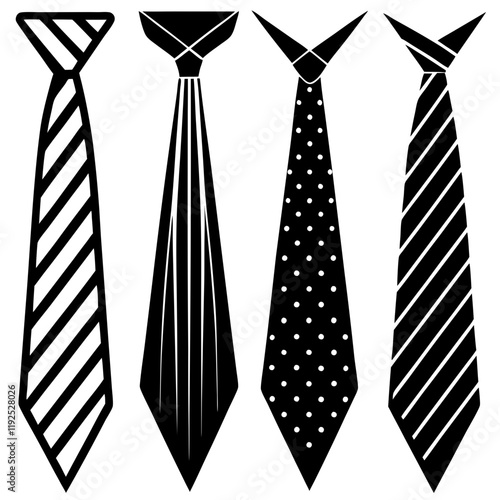 Set of ties vector art illustration