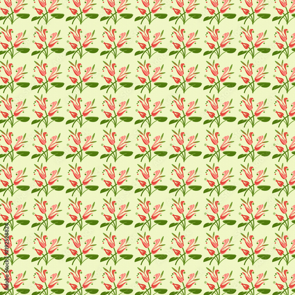 Seamless floral background fabric with ditsy and daisy pattern Seamless floral background fabric with ditsy and daisy pattern