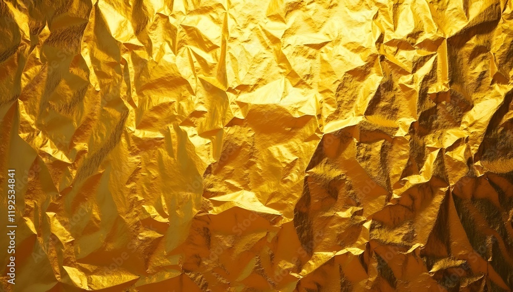 Reflective gold foil background in an abstract style, highlighting a sleek and polished surface for a modern aesthetic Reflective gold foil background in an abstract style, highlighting a sleek and polished surface for a modern aesthetic