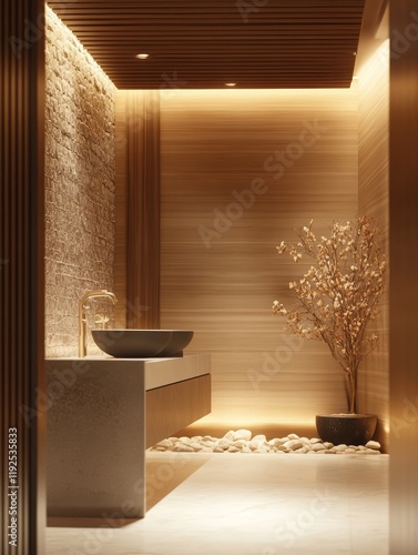 Modern Minimalist Spa Bathr...