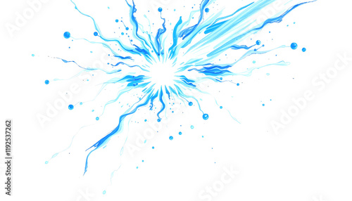 blue energy impulse, crayon drawing, with white tones