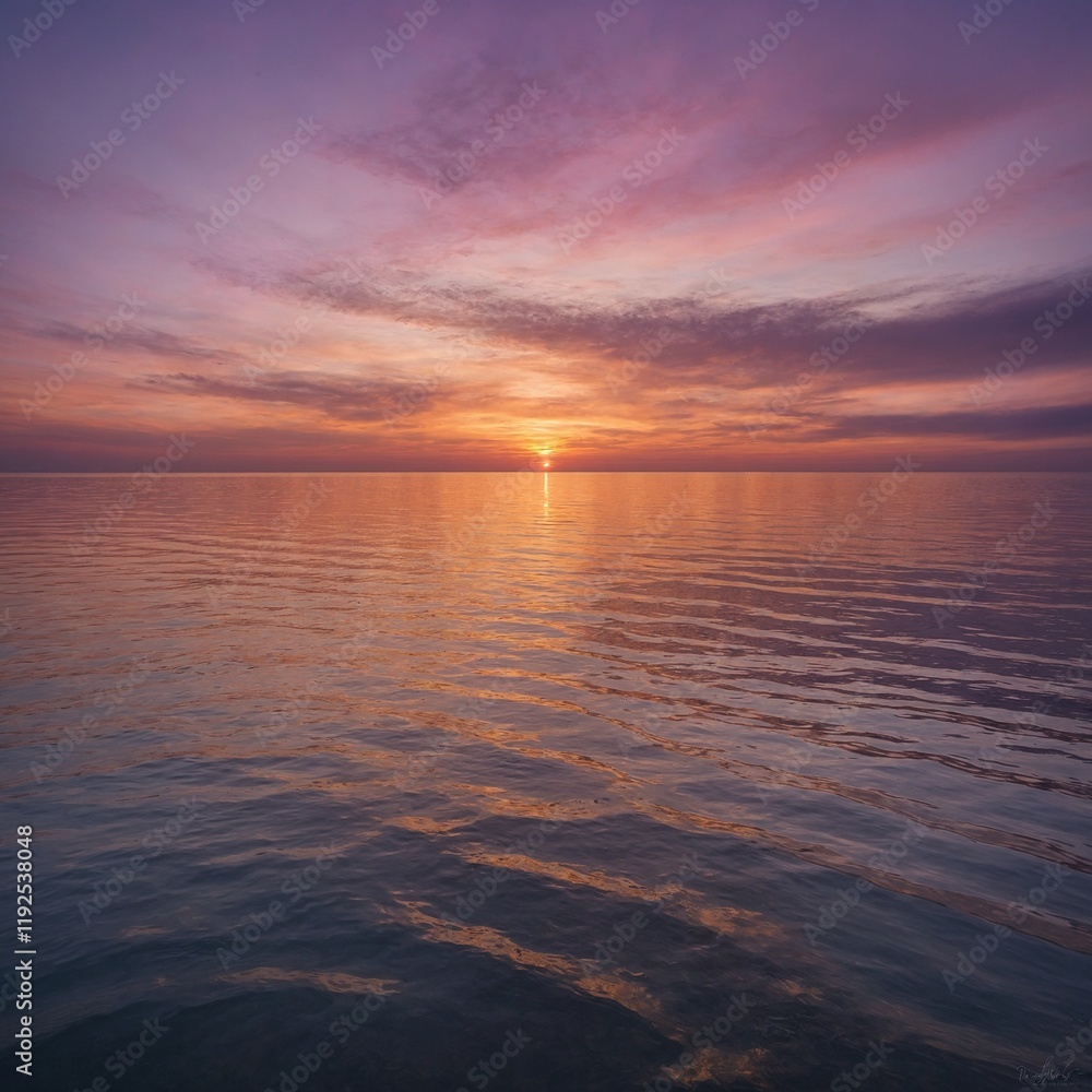 Obraz premium Experience the serene beauty of an abstract sunrise sky and ocean nature background. 