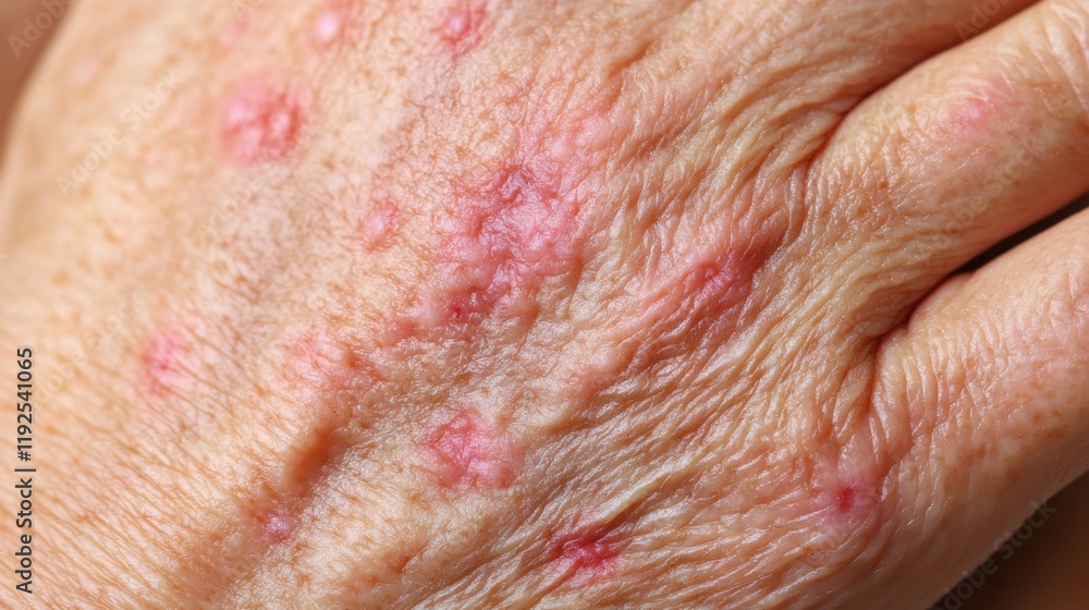 Fototapeta premium Close-Up of Inflamed Skin with Allergic Reaction