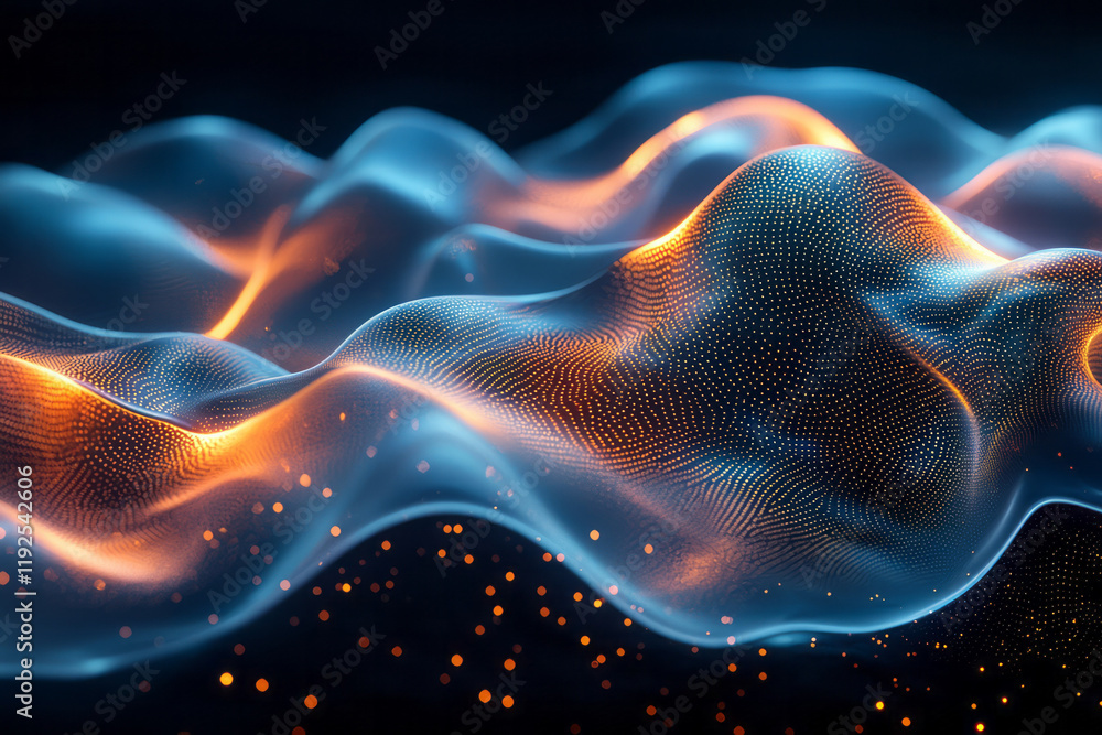 A fluid meltdown of polygonal planes in neon-cyan, fused with sinuous golden lines, forming a living mesh over a black plane, A fluid meltdown of polygonal planes in neon-cyan, fused with sinuous golden lines, forming a living mesh over a black plane,