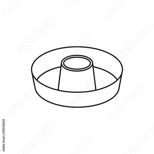Round baking mold icon.
