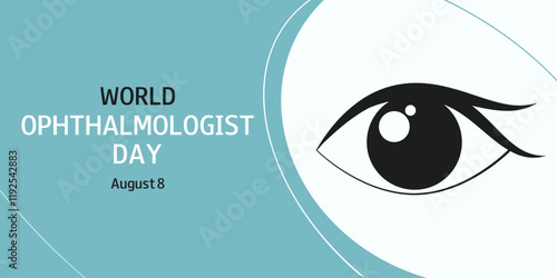 World Ophthalmologist Day. August 8. Horizontal template for medical banner, card, poster, flyer, presentation.