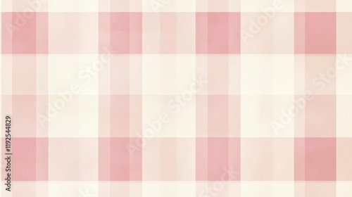 Pastel pink and cream plaid pattern with subtle texture