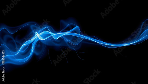 blue energy impulse, studio photography, with white tones