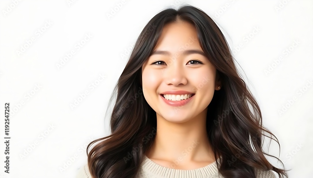Portrait of young Asian woman on white studio background Portrait of young Asian woman on white studio background