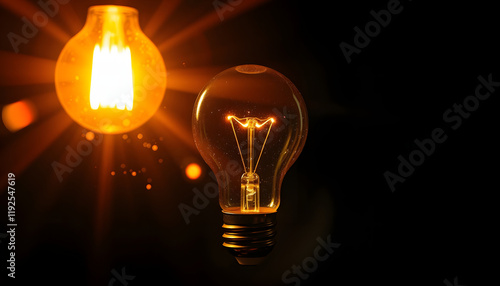 Vibrant Creative Light Bulb Burst, Inspiring New Ideas and Endless Possibilities, grunge, with white tones