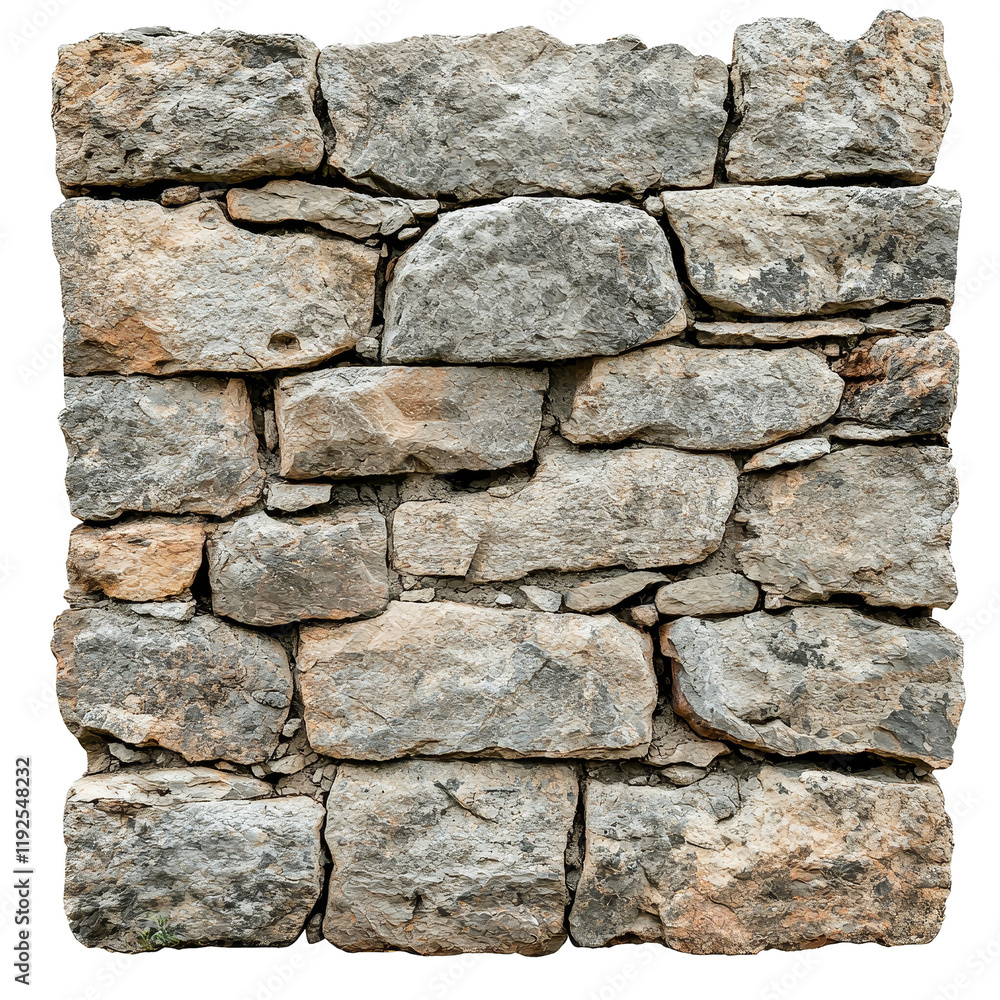 Textured Stone Wall with Natural Weathering and Varied Rock Shapes Textured Stone Wall with Natural Weathering and Varied Rock Shapes